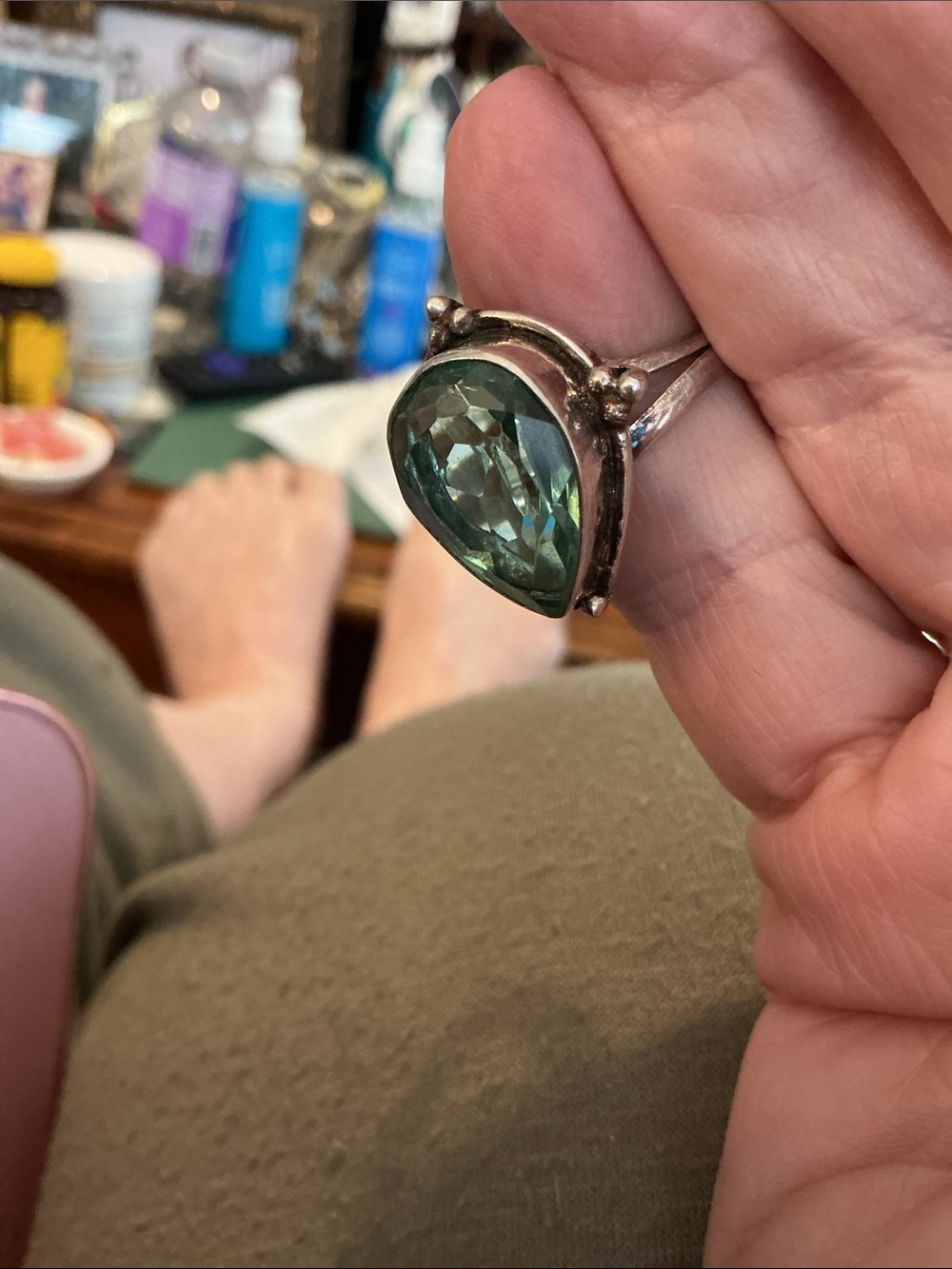 London Blue Tooaz Sterling Topaz Statement Ring - Picture 2 of 3